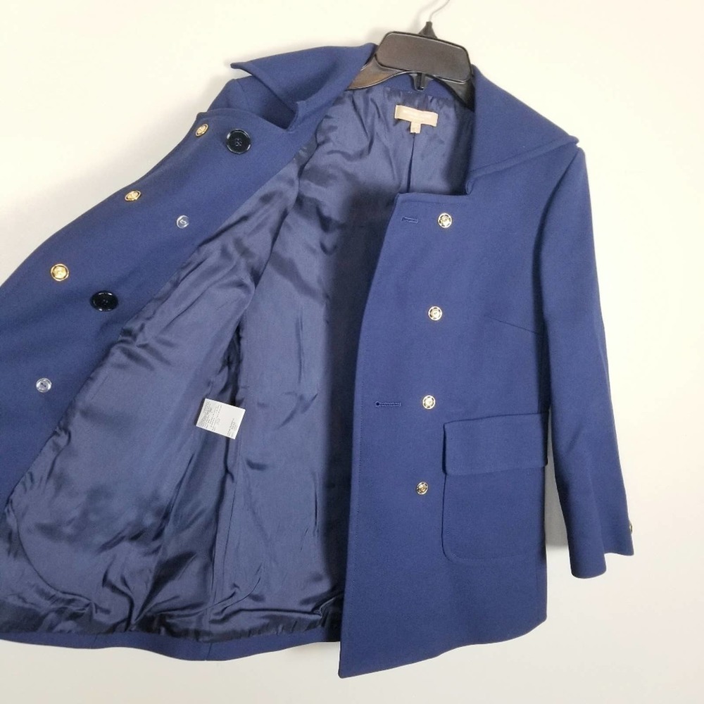 Michael Kors Collection, Italy, navy blue double breasted blazer jacket, size 4 - Picture 7 of 8